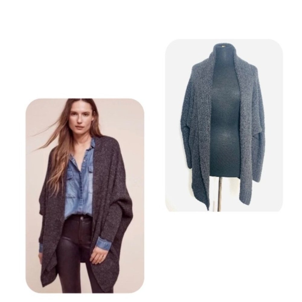 Anthropologie Sleeping on Snow Primula Cocoon Gray Oversized Cardigan Size S